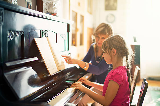 Grand piano in a concert hall